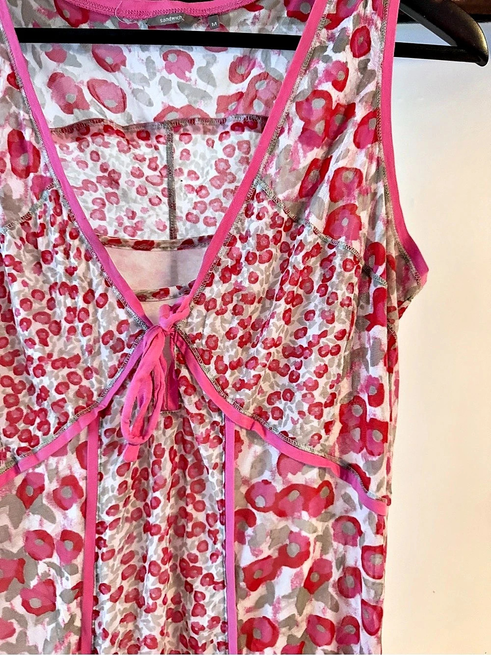 Y2k Sandwich Floral Maxi Dress in Pink & White Size Medium